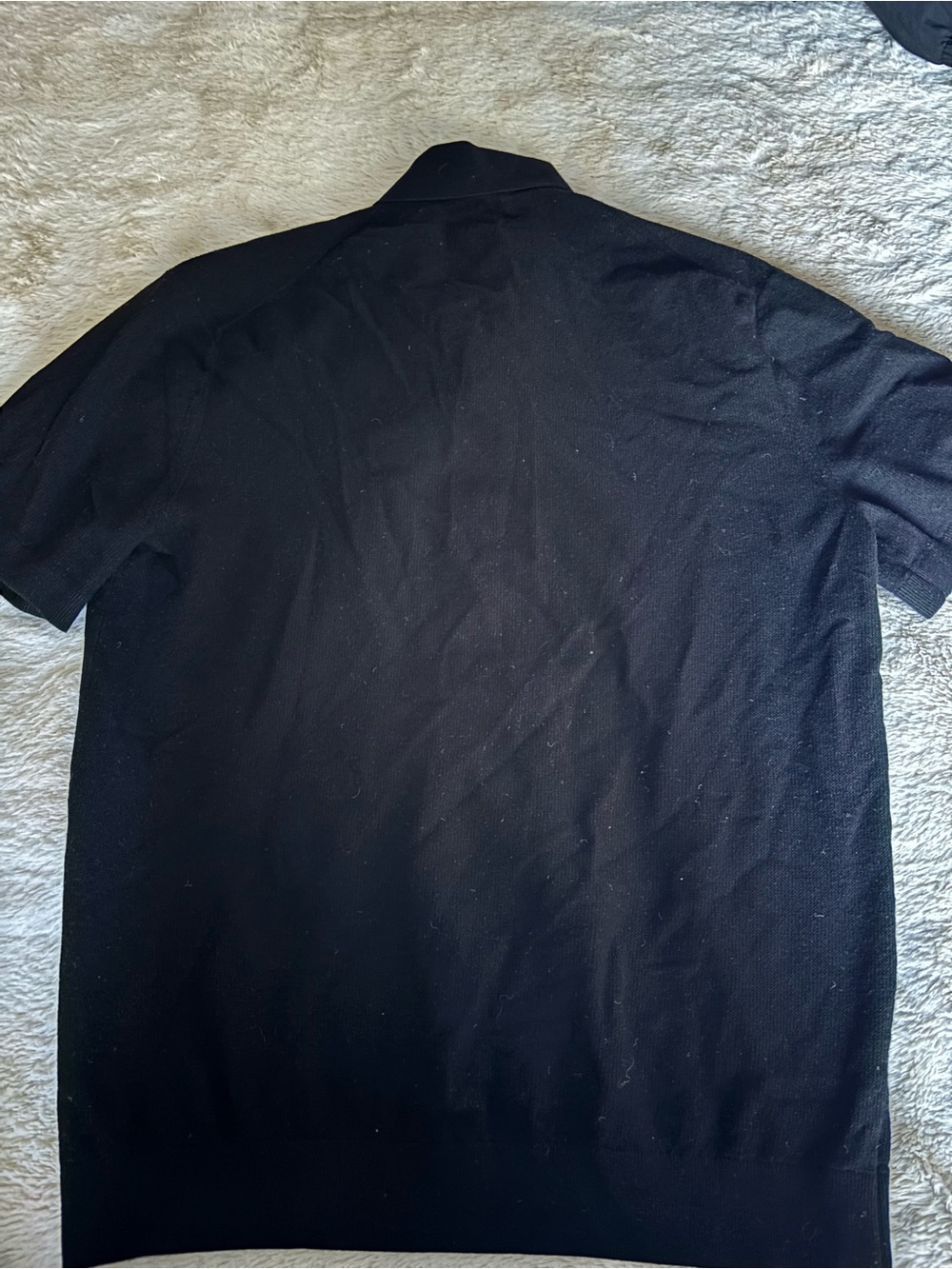 Theory Men's Black Short-Sleeve Polo Knit Shirt - Classic Casual - Picture 5 of 5